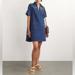 Me+Em Denim Swing Shirt Dress Relaxed Fit Blue Jean Women's Size 6